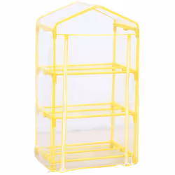 Colore giallo; 3 ripiani; Marca Verdemax; Misure: cm 70 x 50 x h 125; Ideale per proteggere fiori, piantine, piante grasse e ...