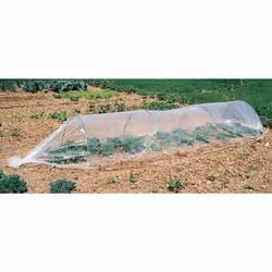 Struttura a 4 archi in PVC. Telo di copertura in PE resistente ai raggi UV (cm.200x500). Con due picchetti per fissaggio telo ...