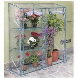 Verdemax - serra da giardino bounganvillea big con 3 ripiani, 143x48x152 cm
