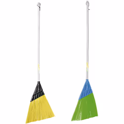 Scopa trapezia plastica bamboo VerdemaxPer pulire strade, marciapiedi, cortiliCon vite per il fissaggio al manicoMolto resist ...