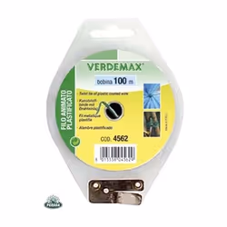 Filo Animato Plastificato Bobina da 100 Metri Verdemax: Filo metallico ricoperto in PE verde. Ideale per legature durevoli. R ...