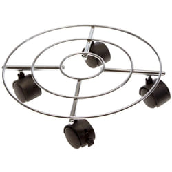 Carrello da esterno porta vaso trolley in acciaio, diametro 30 cm