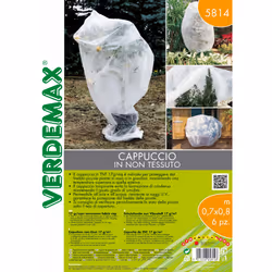 Verdemax Cappuccio Tnt 6 Pz 0.7x0.8 Mt Bianco 17G/Mq, Antigelo, Resistente ai raggi UV, Pianta da giardino, Pianta in vaso, B ...