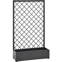 Fioriera in metallo con traliccio 90X32XH150CM antracite Verdemax