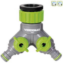 Verdemax - Raccordo rubinetto a 2 vie regolabili 3/4-1 f