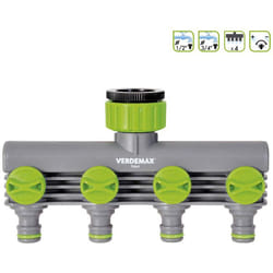 Verdemax - Raccordo rubinetto 4 uscite 1/2-3/4 f