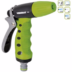 Pistola a spruzzo regolabile impugnatura ergonomica VerdemaxColore grigio, nero e verde Caratteristiche tecniche Accessori in ...