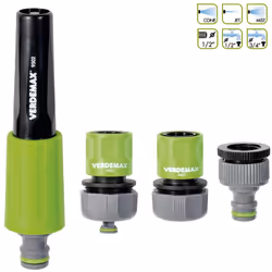 Set lancia e raccordi attacco rubinetto 1/2-3/4 VerdemaxColore verde e grigio Caratteristiche tecniche Accessori in Dotazione