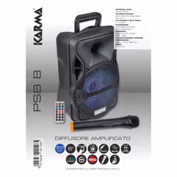 Karma Italiana PSB 8 sistema di amplificazione Sistema PA indipendente 15 W Nero - Vista aggiuntiva 5