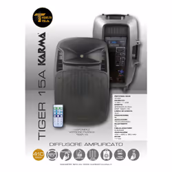 Karma Italiana Tiger 15A Sistema PA indipendente 205 W Nero - Vista aggiuntiva 5