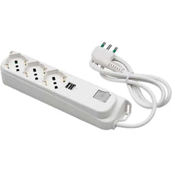 Fanton - multipresa con interruttore + usb 3 usc. / sp.2P+T 16A + 2 usb 2,1A