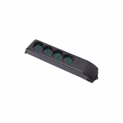 Multipresa senza cavo 4 prese bipasso italo/tedesche 2P+T 16A colore nero serie FIDO Fanton 410131. L'apertura del vano morse ...