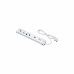 Multipresa a 4 uscite Bipasso/St. Tedesco, cavo 1,5m 3G1 H05W-F spina a squadra italiana 2P+T 16A S17, interruttore bipolare ...