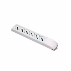 - Colore bianco - Tensione: 250V~ - Frequenza: 50/60Hz - Corrente: 16A - Portata massima: 3500W - Prese: 6 2P+T 16A P40 - Sen ...