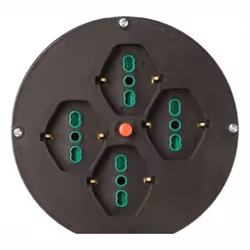 Disco di ricambio Fanton cablato Ø 145 mm. per avvolgicavo, con 4 prese bipasso italo/tedesche 2P+T 16A, flangia adattatore d ...
