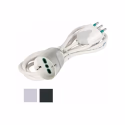 Prolunga lineare per uso domestico. Lunghezza m 3/5 - Cavo mmq 3x1,00. Presa 2P+T bipasso+Shuko 10/16A - Spina 2P+T 16A. Acqu ...