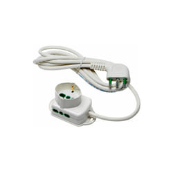 FANTON 42107 prolunghe e multiple 3 m 2 presa(e) AC Verde, Bianco