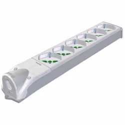 CARATTERISTICHE Colore bianco - Tensione: 250V - Frequenza: 50/60Hz - Corrente: 16A - Portata massima: 3500W - Prese: 6 2P+T ...