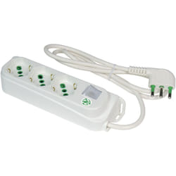 Fanton - Multipresa omega eco relife 3 prese bipasso schuko16A cavo 1,5 m. 3 spina a squadra italiana 16A + interruttore bipolare luminoso 47460ECO