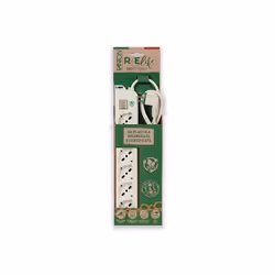 Multipresa Fanton OMEGA ECO RELIFE 6 prese bipasso italo/tedesche 2P+T 16A cavo 1,5 m. 3G0,75 H05VV-F spina italiana 2P+T 10A ...