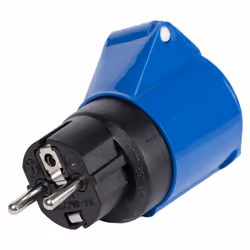 FANTON 78001-E adattatore per presa di corrente Tipo E/F ibrido Nero, Blu - Vista aggiuntiva 4