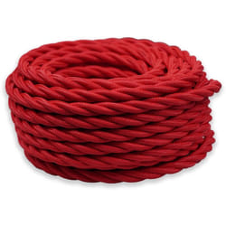 Cavo elettrico tessile colore rosso treccia seta 2mt 3G0,75 filo rivestito in tessuto vintage stile retrò per lampadari applique 93836-02 - Fanton
