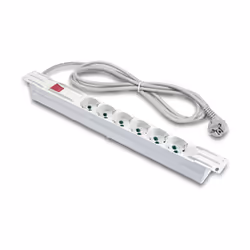 Barra di alimentazione Rack Fanton orizzontale 1 unità Rack 19" con cavo 3 metri 3G1 H05VV-F, spina a squadra franco/tedesca ...