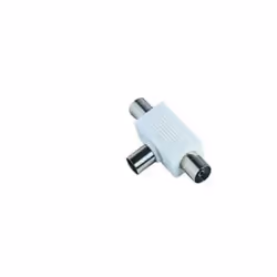 Adattatore induttivo schermato da spina Ø 9,5 mm. a 2 prese Ø 9,5 mm. Bianco