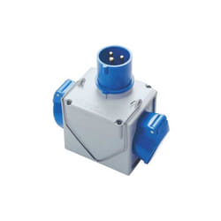 Fanton - Adattatore industriale da spina cee 230V a 2 prese cee 230V Waterproof IP44 73110