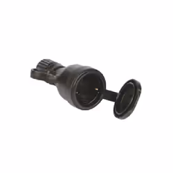 Presa diritta HI-PRO tedesca 2P+T 16A con coperchio in gomma IP44 Colore Nero DIMENSIONI: Altezza: 135mm Larghezza: 60mm Prof ...