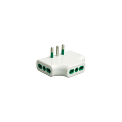 Adattatore triplo piatto spina italiana 2P+T 16A 3 prese bipasso italiane 2P+T 16A corpo bianco Fanton 82220