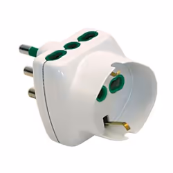 Adattatore triplo Fanton VERTICAL SYSTEM composta da spina italiana 2P+T 16A, 2 prese bipasso italiane 2P+T 16A, 1 presa bipa ...