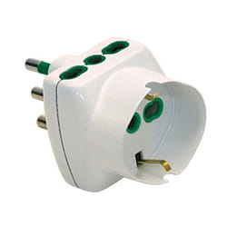 Adattatore triplo Fanton verticale con prese bipasso e schuko 82240