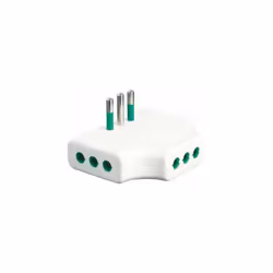 Adattatore triplo piatto bianco spina italiana 2P+T 10A 3 prese italiane 2P+T 10A Fanton 82250 Prodotto in conformità con CEI ...