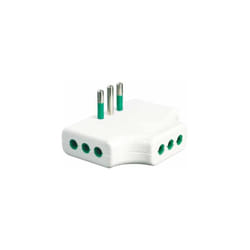Adattatore triplo piatto bianco spina italiana 2P+T 10A 3 prese italiane 2P+T 10A Fanton 82250