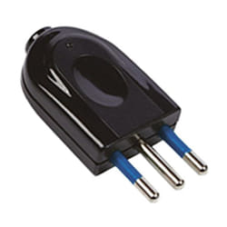 Spina dritta 2 poli + terra nera linea garanti - nera 10a 82511-e