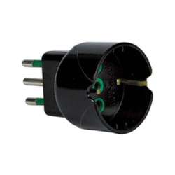 Adattatore Fanton Spina 2P+T 10A con schuko 10A nera 82601-E