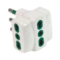 Adattatore triplo bipasso 2 poli + terra 16a bianco linea garanti - bianco 82620-e