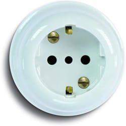 Fanton - Presa Da Parete In Ceramica P30 Colore Bianco 2P+T 16A Standard Ita 84011