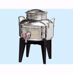 Contenitore In Acciaio Inox Con Supporto Sansone Per Olio Con Manici 2 Lt.