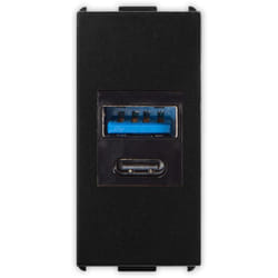 Master - Presa usb Tipo a+c 240Vac fino a 20W Nero Pixia 14212AC