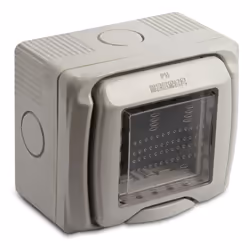 Contenitore a parete, per serie Master Modo e Mix, 2 moduli, grado di protezione IP55. Adatto per gli esterni. Caratteristich ...