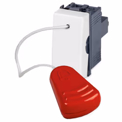 Pulsante a tirante 1P 16A 250V Master Mix, con 2,25 metri di corda e pomello. 1 modulo colore bianco. Questo pulsante è dotat ...
