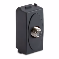 Presa SAT Master Modo con connettore tipo F a vite, 1 modulo colore grigio. Usata solitamente per gli impianti satellitari. C ...