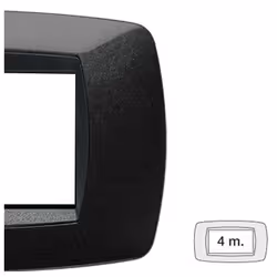 Placca Master Modo 4 moduli (frutti, posti) colore nero. La placca monta sui supporti 38004,38004-F, oppure mediante adattato ...
