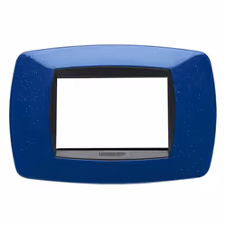 Placca Master Modo 3 moduli (frutti, posti) colore blu vio. La placca monta sui supporti 38003,38003-F, oppure mediante adatt ...