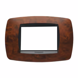 Placca Master Modo 3 moduli (frutti, posti) colore radica di noce. La placca monta sui supporti 38003,38003-F, oppure mediant ...