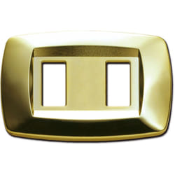 Modì per Bticino placca 2 moduli ottone lucido MD212 - Master