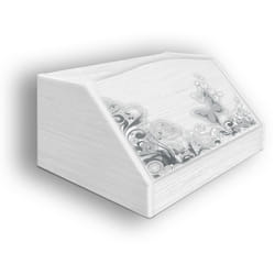 Portapane shabby farfalle grey in legno 30X40X20CM