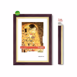 Cornice brun legno. Marchio Lupia srl. Colore marrone. Quadretto in vetro per foto, con cornice spessa 2 cm Dimensione 35 x 5 ...